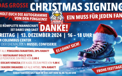 Autogrammstunde mit den Pinguins heute